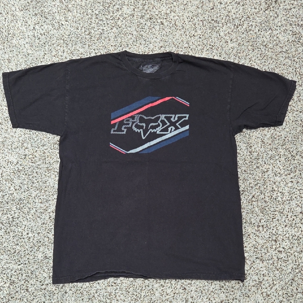 Fox‎ Men's Black Tee with Graphic Design Large